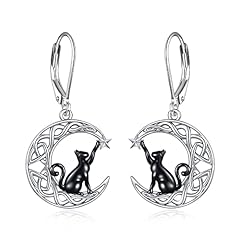 Black cat earrings for sale  Delivered anywhere in UK