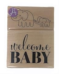 Hampton Art Welcome Baby & Mama/Baby Elephant Wood for sale  Delivered anywhere in Canada