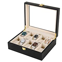 Used, Yingm Storage Box Watches Support Black Wooden Matt for sale  Delivered anywhere in UK