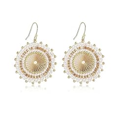 White beaded earrings for sale  Delivered anywhere in USA 