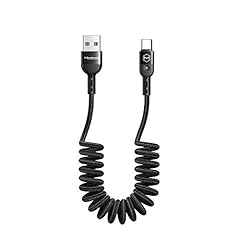 Mcdodo cavo elastico USB C a spirale cavo retrattile di tipo C cavo di ricarica e sincronizzazione dati QC 4.0 cavo di ricarica da auto, per S10 S9 S8 Huawei P30 P20 allungabile fino a 1,8 m Nero usato  Spedito ovunque in Italia 