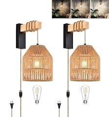 Rattan wall sconce for sale  Delivered anywhere in USA 