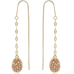 Gold threader earrings for sale  Delivered anywhere in USA 
