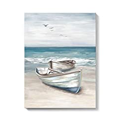 SUMGAR Ocean Wall Art Blue White Sea Canvas Paintings for sale  Delivered anywhere in UK