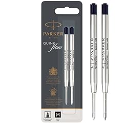 PARKER Quinkflow ricarica per penna a sfera, punta media, nero, confezione da 2 usato  Spedito ovunque in Italia 
