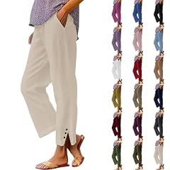Nuoke linen trousers for sale  Delivered anywhere in UK