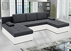 Corner Sofa Bed With Storage, U Shape Solid Wood Legs for sale  Delivered anywhere in UK