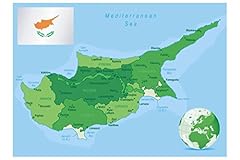 Laminated map cyprus for sale  Delivered anywhere in USA 