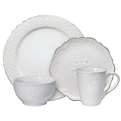 Pfaltzgraff French Lace Dinnerware Set, 16 Piece, White for sale  Delivered anywhere in Canada