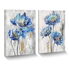 Blue flower canvas for sale  Delivered anywhere in USA 