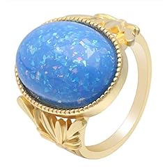 Ring blue opal for sale  Delivered anywhere in USA 