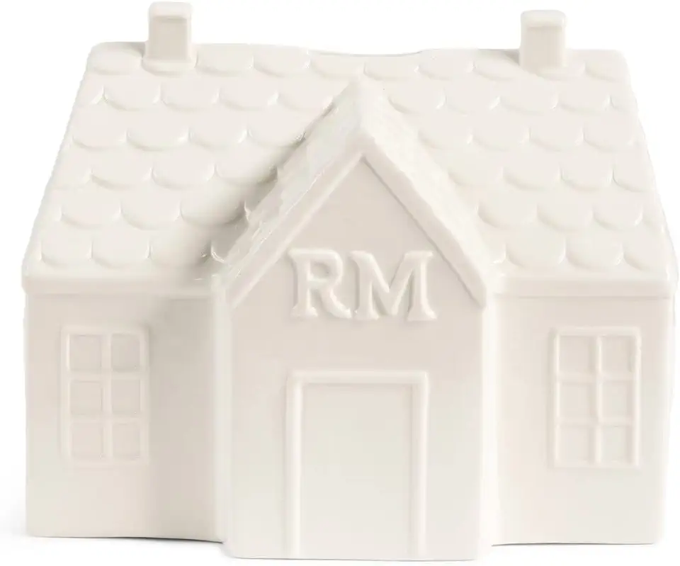 Riviera Maison - Spaarpot, spaarpot - RM House - porselein - wit - 12 x 14 x 14 cm tweedehands  