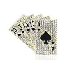 Rhinestone poker brooch for sale  Delivered anywhere in USA 