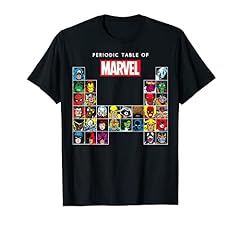 Marvel Periodic Table Of Heroes & Villains Retro T-Shirt for sale  Delivered anywhere in UK