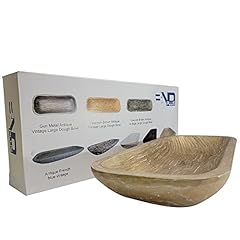 BND+ Antique Natural Gold Vintage Wooden Dough Bowl For Home Decor, Large Bowl For Holding Candles, wicker Rattan Balls, Bread, Dough, Fruits & Others L19 X W8 X H3 inches for sale  Delivered anywhere in Canada