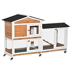 PawHut Two-Tier Rabbit Hutch Outdoor and Run Wooden for sale  Delivered anywhere in UK