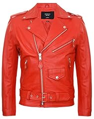 Men leather red for sale  Delivered anywhere in USA 