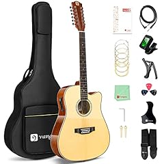 Vangoa 12 String Guitar, Acoustic electric Cutaway Twelve String Guitar Bundle, 42 Inch Full Size Dreadnought Spruce Top Sapele Body for Beginners Teens Adults, Natural, Gloss for sale  Delivered anywhere in Canada
