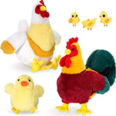 3 Pcs Chicken and Rooster Stuffed Animal 8 Inches Plush, used for sale  Delivered anywhere in UK