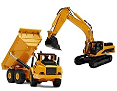 Top Race 2 In 1 Diecast Metal Excavator and Dump Truck for sale  Delivered anywhere in Ireland