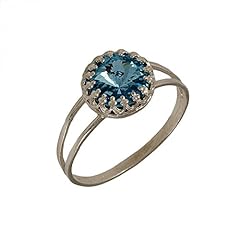 Custom Aquamarine Ring Silver Cocktail Ring March Birthstone for sale  Delivered anywhere in UK