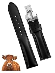 20mm black leather for sale  Delivered anywhere in USA 