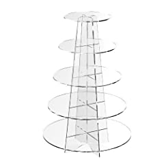 5 Tier Round Acrylic Cupcake Stand For Weddings, Birthdays for sale  Delivered anywhere in UK