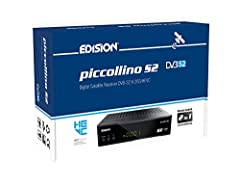 EDISION PICCOLLINO S2 Decoder DVB-S2 HD Ricevitore Digitale Satellitare Full HD DVB-S2 H265 HEVC, USB, HDMI, SCART, LAN, IR, Supporto USB WiFi, Telecomando Universale 2in1 usato  Spedito ovunque in Italia 