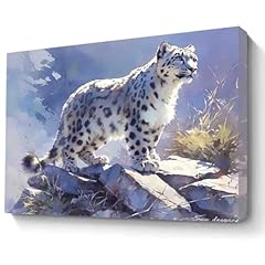 Snow leopard watercolor for sale  Delivered anywhere in USA 