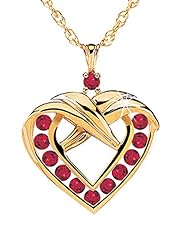 A Dozen Rubies Heart Pendant - Romantic Jewelry Gift for sale  Delivered anywhere in USA 