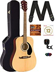 Fender FA-125 Dreadnought Acoustic Guitar Bundle with Hard Case, Gig Bag, Clip-on Tuner, Strap, Strings, Picks, and Austin Bazaar Instructional DVD for sale  Delivered anywhere in Canada