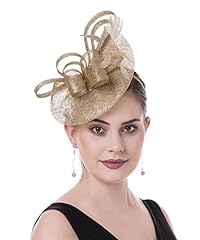 Sinamay flower feather for sale  Delivered anywhere in UK