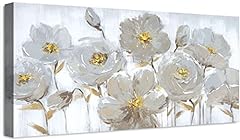 3D Hand Painted Elegant White Flower Oil Painting on for sale  Delivered anywhere in Canada