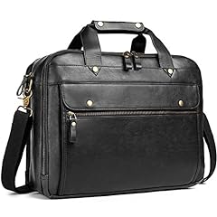 Leather briefcase men for sale  Delivered anywhere in USA 