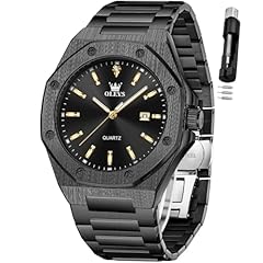 Olevs black watches for sale  Delivered anywhere in USA 