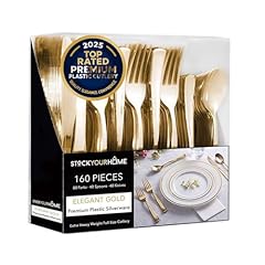 Gold plastic silverware for sale  Delivered anywhere in USA 