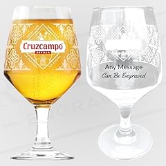 Personalised cruzcampo glass for sale  Delivered anywhere in UK