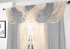 Silver voile curtain for sale  Delivered anywhere in UK