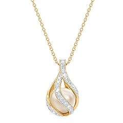 Love's Embrace Women's Pearl & Diamond Necklace | Pearl, used for sale  Delivered anywhere in USA 