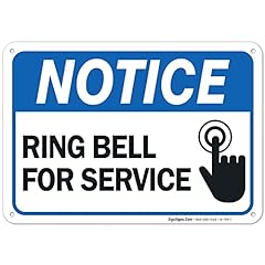 Ring Bell for Service Sign, 10x7 Inches, Rust Free .040 Aluminum, Fade Resistant, Made in USA by Sigo Signs for sale  Delivered anywhere in Canada
