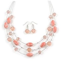 Avalaya Multistrand Light Pink Glass and Ceramic Bead for sale  Delivered anywhere in UK