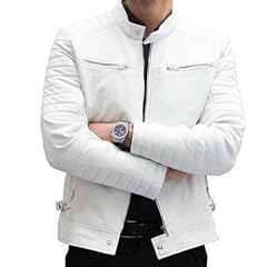 Men white biker for sale  Delivered anywhere in USA 