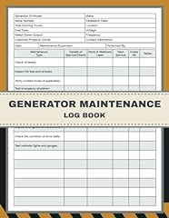 Generator maintenance log for sale  Delivered anywhere in UK