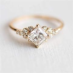 Metmejiao Exquisite Ring Square Morganite Engagement for sale  Delivered anywhere in USA 