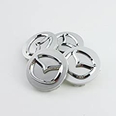 4 x 56 mm Alloy wheel centre center caps Mazda Silver for sale  Delivered anywhere in UK