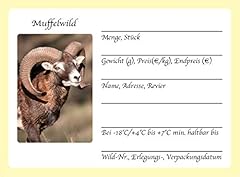 Wildbret etiketten muffelwild gebraucht kaufen  Wird an jeden Ort in Deutschland