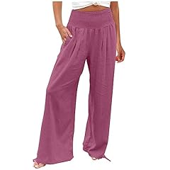 Wide leg linen for sale  Delivered anywhere in USA 
