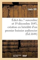 édict novembre décembre d'occasion  Livré partout en France
