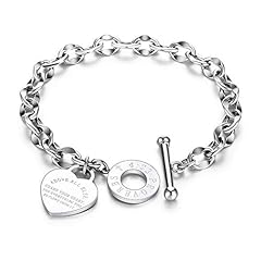 JUPPE Silver Titanium Steel Engraved Bracelet Personalized for sale  Delivered anywhere in USA 