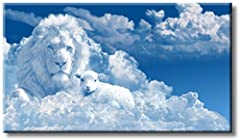 ArtWorks Decor Lion and Lamb Figure in Clouds Picture for sale  Delivered anywhere in Canada